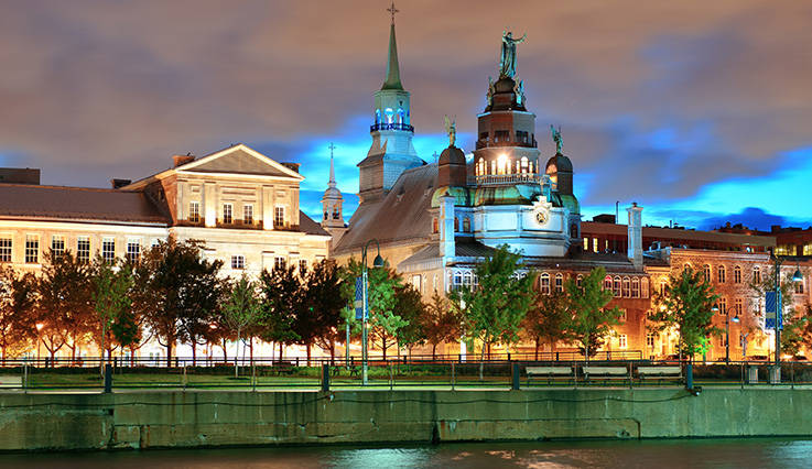 Montreal Quebec building dusk