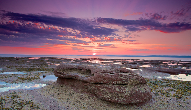 Purple sky and sand in New Brunswick