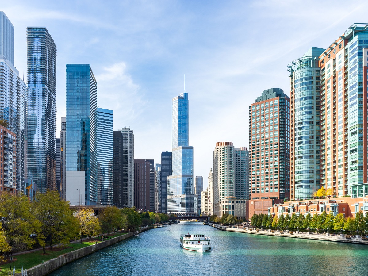 a River cruise in Chicago, United States.