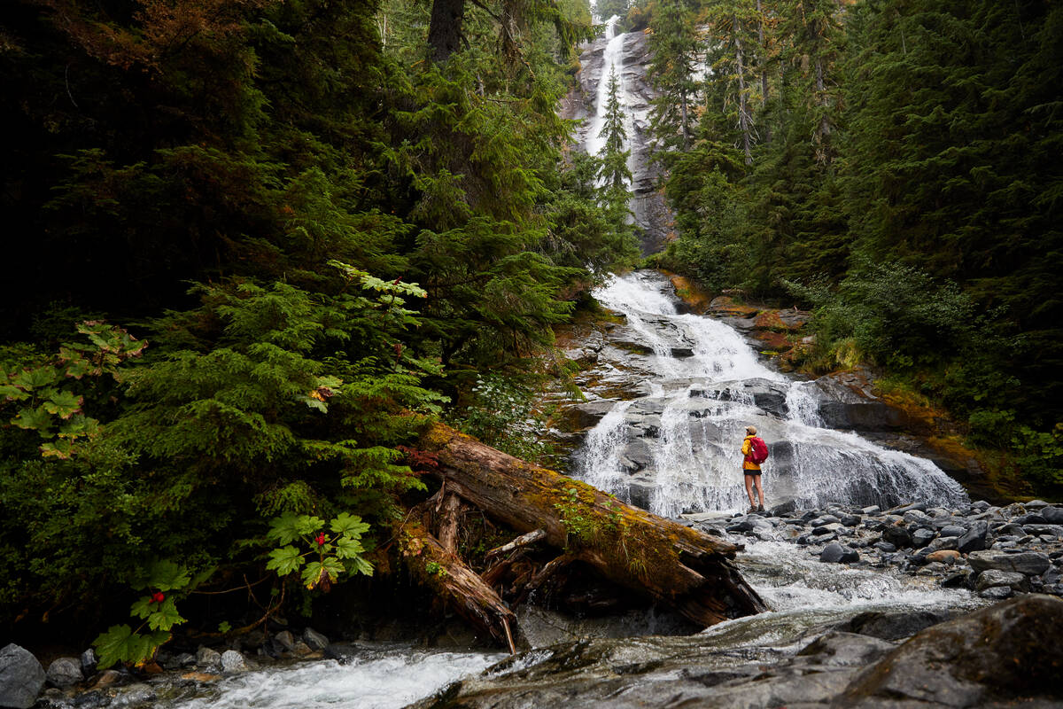 Hiking at Extew Falls near Terrace