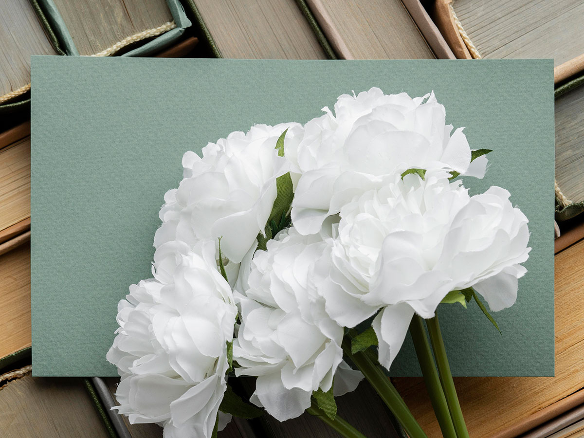 White flowers compassionate for funeral